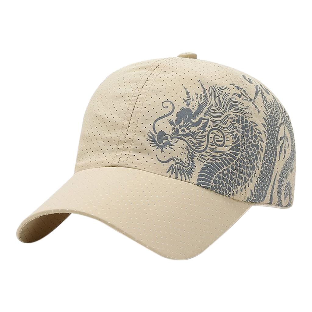 GUSTAVE Baseball Caps for Men Dragon Edition Sport Cap - UV Protective Breathable Mesh Summer Hat, Adjustable, Durable Outdoor Khaki Cap for Men & Women, Essential for Hiking & Outdoor Activities GUSTAVE Baseball Caps for Men Dragon Edition Sport Cap - UV Protective Breathable Mesh Summer Hat, Adjustable, Durable Outdoor Khaki Cap for Men & Women, Essential for Hiking & Outdoor Activities
